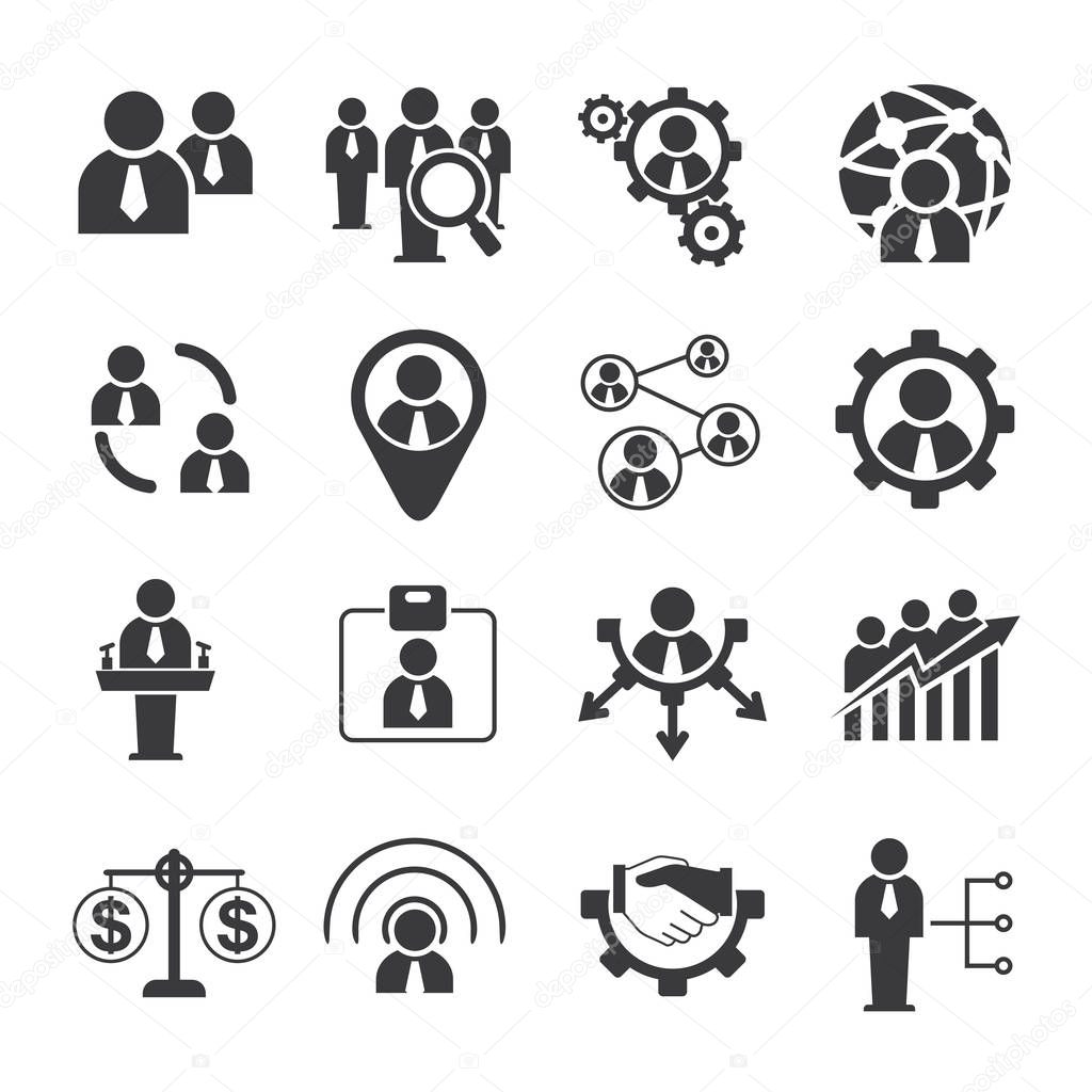 set of  business line icons, vector illustration
