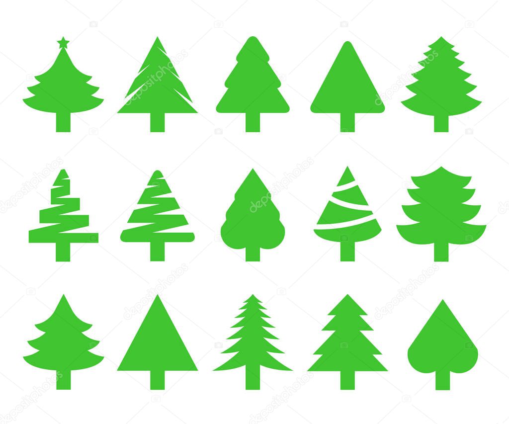 set of fir trees, simply vector illustration