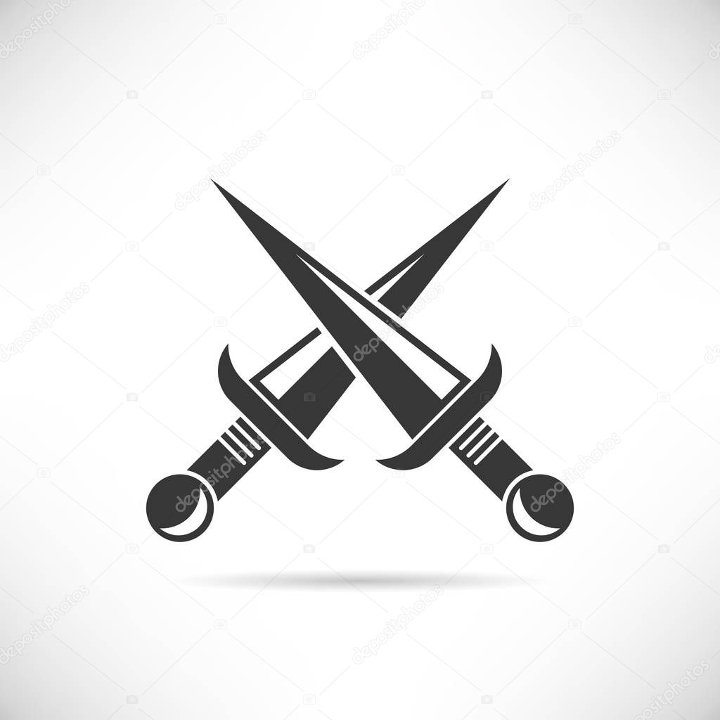 vector illustration of weapons, icons