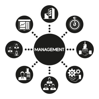 iş kavramı, yönetimin vektör illüstrasyonu