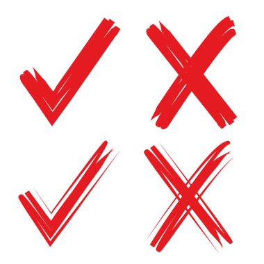 el çizilmiş onay işareti, yanlış işaret, çizim onay işareti