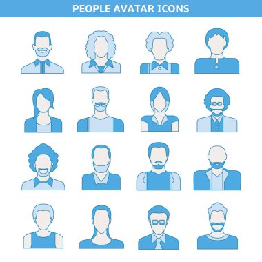 avatar seti, vektör illüstrasyon 