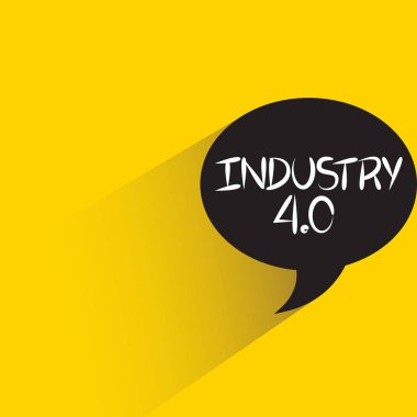 Endüstri 4.0 konuşma balonu, Vektör illüstrasyon 