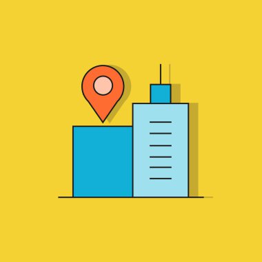 Web simgesi. Binaların vektör illüstrasyonu