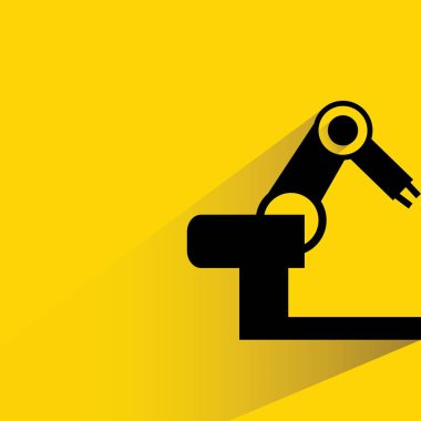 Robotik kol simgesi, vektör illüstrasyon 
