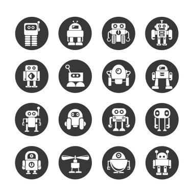 vektör Illustration modern robotlar, simgeler