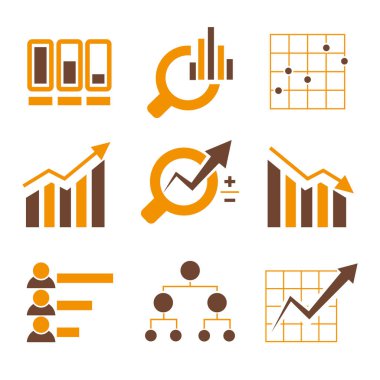 iş kavramı, vektör illüstrasyon. Simgeler ayarlandı
