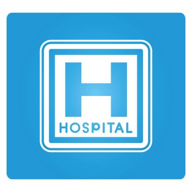 Web simgesi. Hastane işaretivektör illüstrasyon 