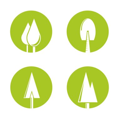 ağaçlar, simgeler vektör Illustration 