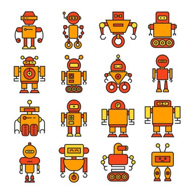 robotların vektör illüstrasyonu