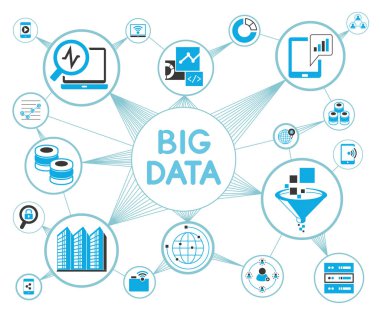 Vektör illüstrasyon. kavram büyük veri 