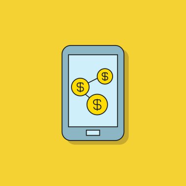 iş konsepti, akıllı telefonun vektör illüstrasyonu 