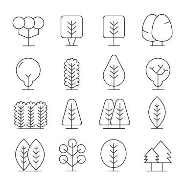 ağaçlar, simgeler vektör Illustration 