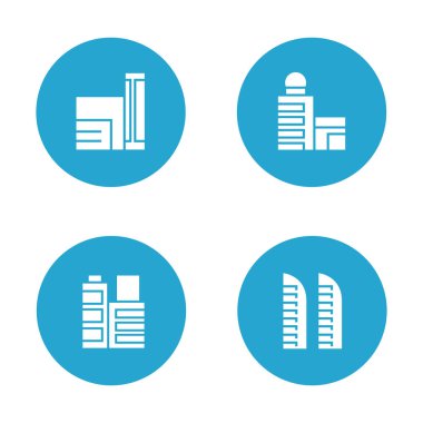 modern binaların vektör Illustration, simgeler