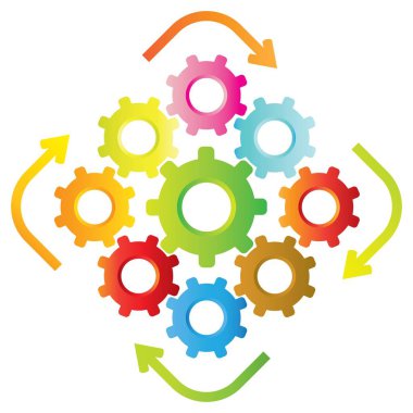 Web simgesi. Dişlilerin vektör çizimi