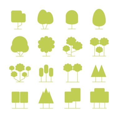 ağaçlar, simgeler vektör Illustration 