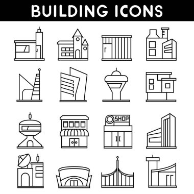 modern binalar siluetleri vektör Illustration