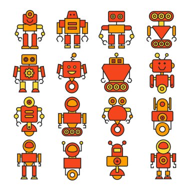 robotların vektör illüstrasyonu