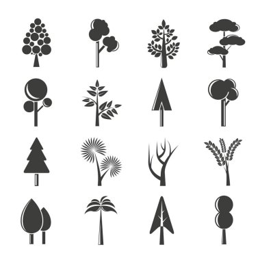 ağaçlar, simgeler vektör Illustration 