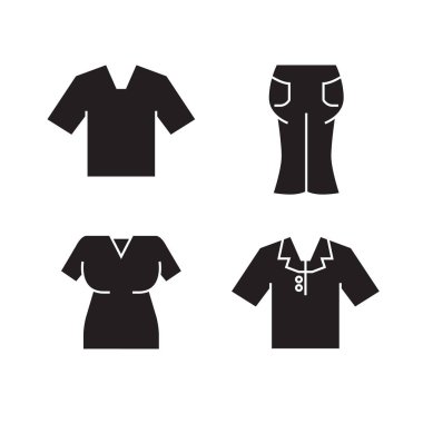giysi simgeleri kümesi, sadece vektör illüstrasyon