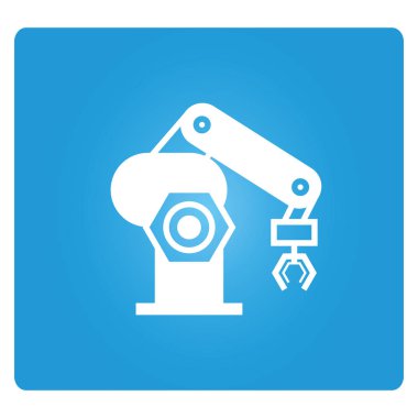 Robotik kol simgesi, vektör illüstrasyon 