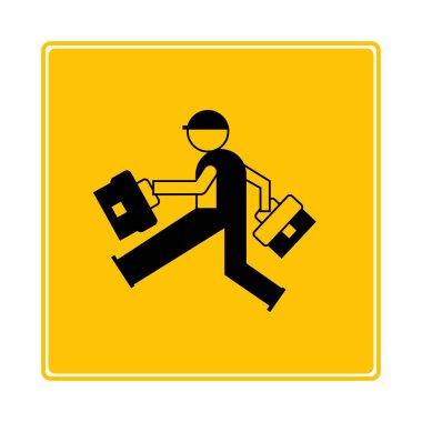 Web simgesi. İşçinin vektör çizimi