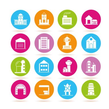 binalar, simgeler vektör Illustration