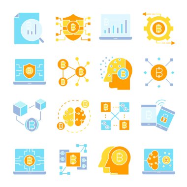 cryptocurrency simgelerinin vektör çizimi