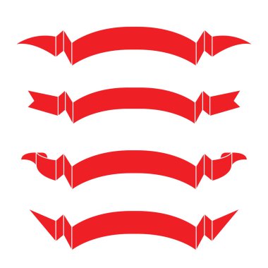 şeritler veya afiş ayarlayın. Vektör Illustration 