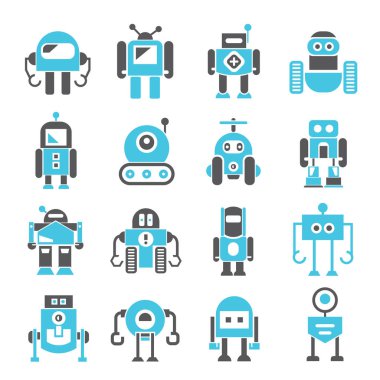 vektör Illustration modern robotlar, simgeler