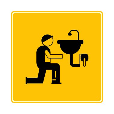 Web simgesi. İşçinin vektör çizimi