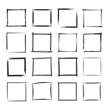 siyah grunge çerçeve kümesi