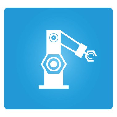 Robotik kol simgesi, vektör illüstrasyon 