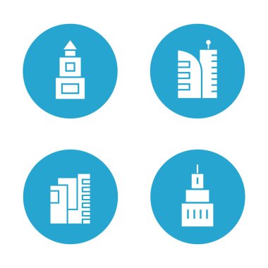 modern binaların vektör Illustration, simgeler