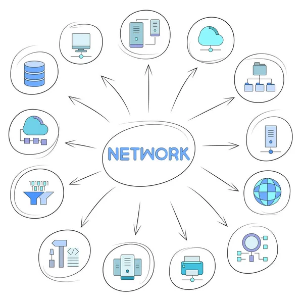 Бизнес Концепция Векторная Иллюстрация Сети — стоковый вектор