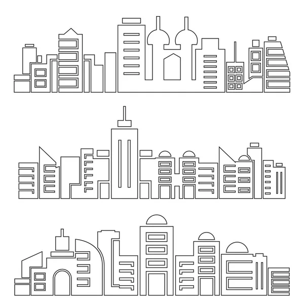 Vektorillustration Von Gebäuden Stadtbild — Stockvektor