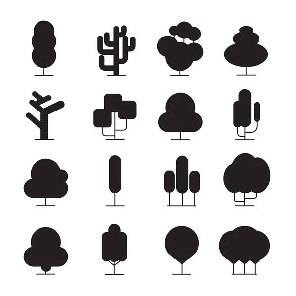 Ilustração Vetorial Árvores Ícones — Vetor de Stock