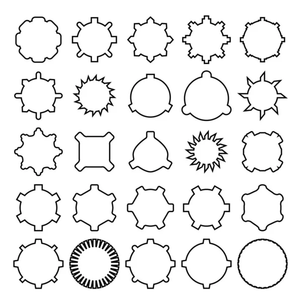 Ilustración Vectorial Diferentes Formas Iconos Conjunto — Archivo Imágenes Vectoriales