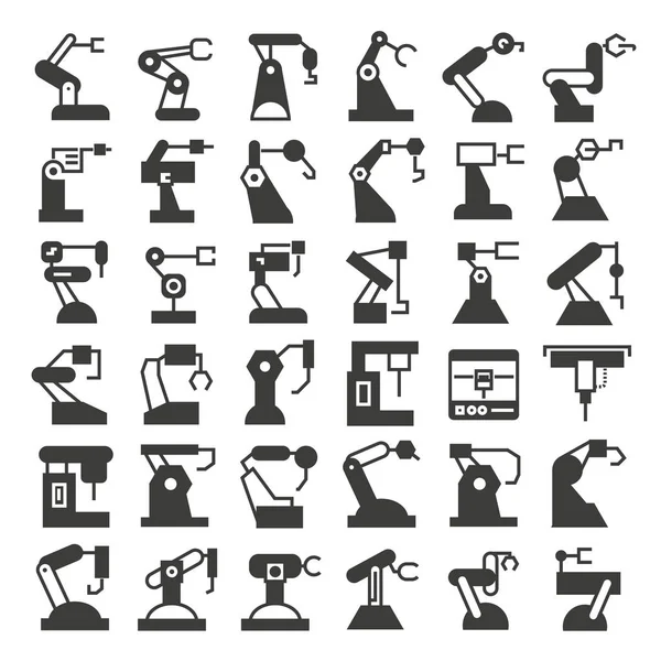 Iconos Brazo Robótico Ilustración Vectorial — Archivo Imágenes Vectoriales