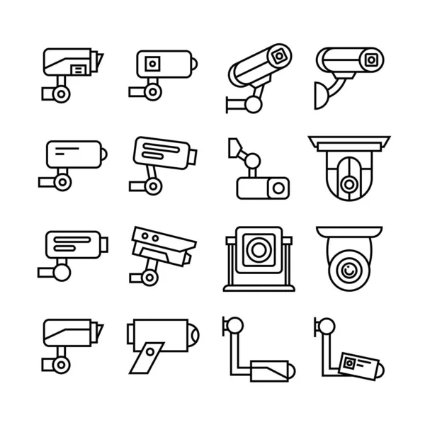 Vectorillustratie Van Pictogrammen Van Camera — Stockvector