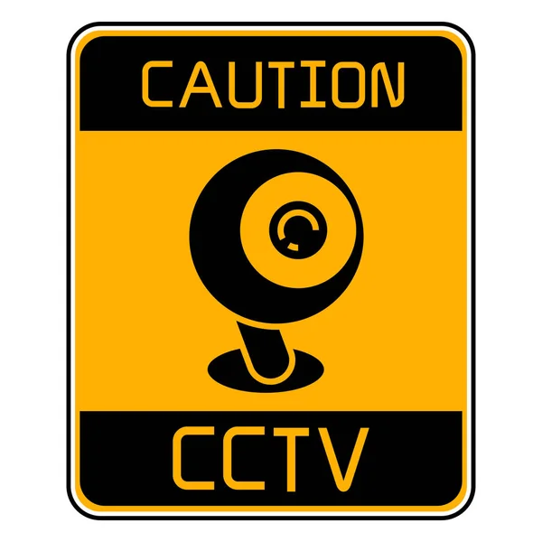 Vector Illustration Caution Cctv Video Surveillance — Stock Vector