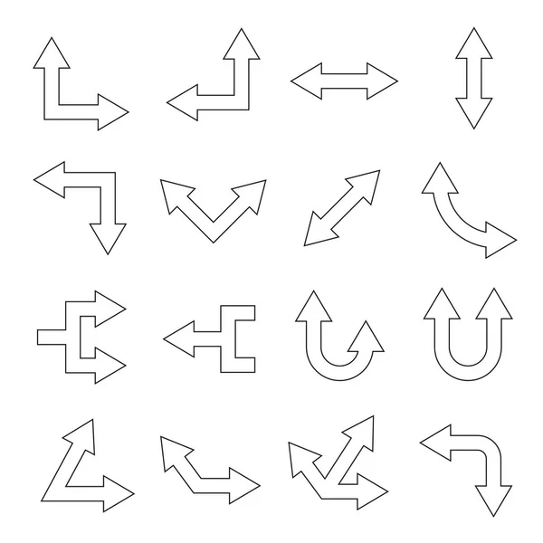 Illustration Vectorielle Ensemble Des Icônes Fléchées — Image vectorielle