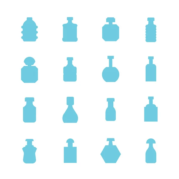 Vector Illustration Bottles Icons — Stock Vector
