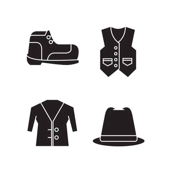Ensemble Icônes Vêtements Illustration Vectorielle Simple — Image vectorielle