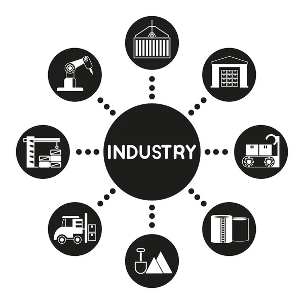 Concept Entreprise Illustration Vectorielle Industrie — Image vectorielle