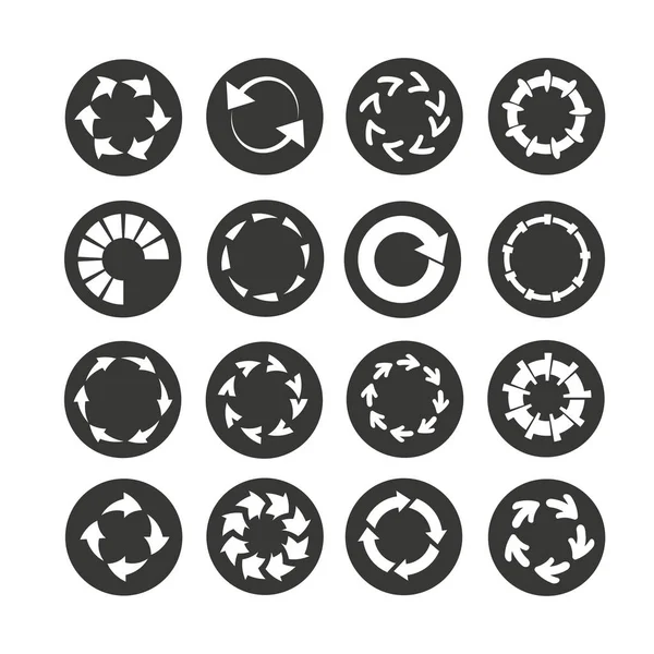 Vektor Illustration Von Kreispfeilen Symbolen — Stockvektor
