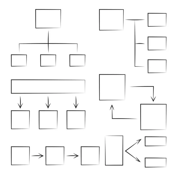 Набір Намальованих Вручну Діаграм Векторна Схема — стоковий вектор