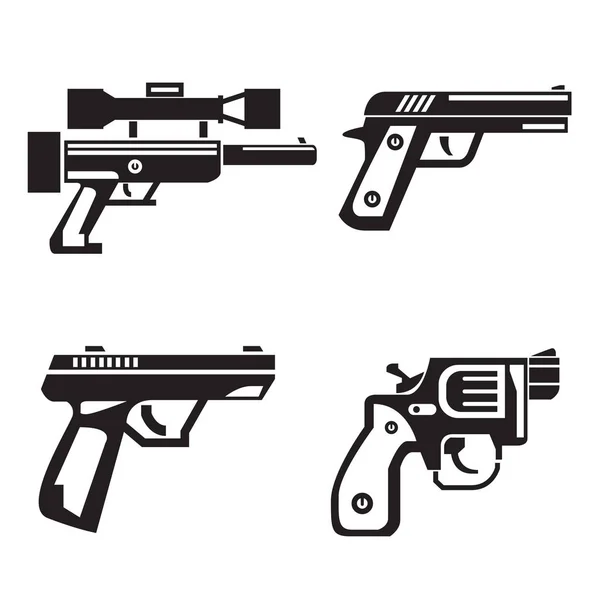 Ilustração Vetorial Armas Ícones — Vetor de Stock