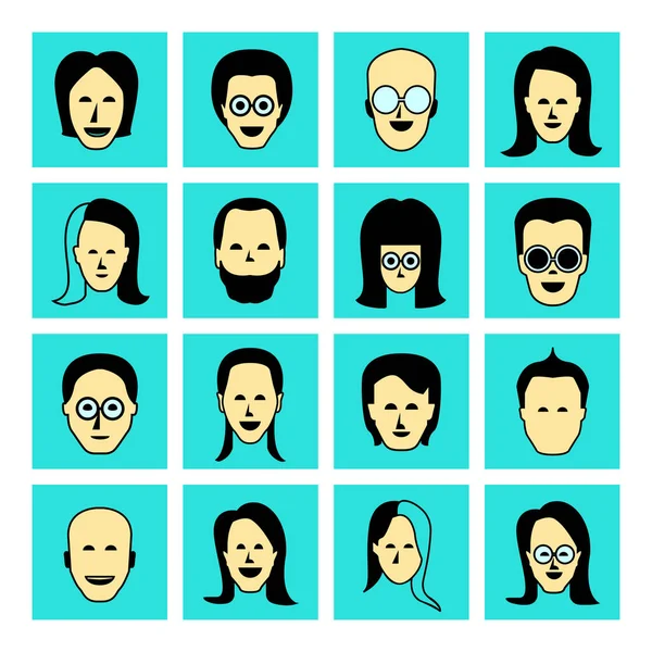 Avatars Set Vector Illustration — Stock Vector