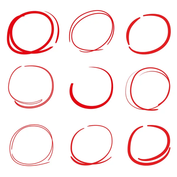 Roter Kreis Textmarker Set — Stockvektor